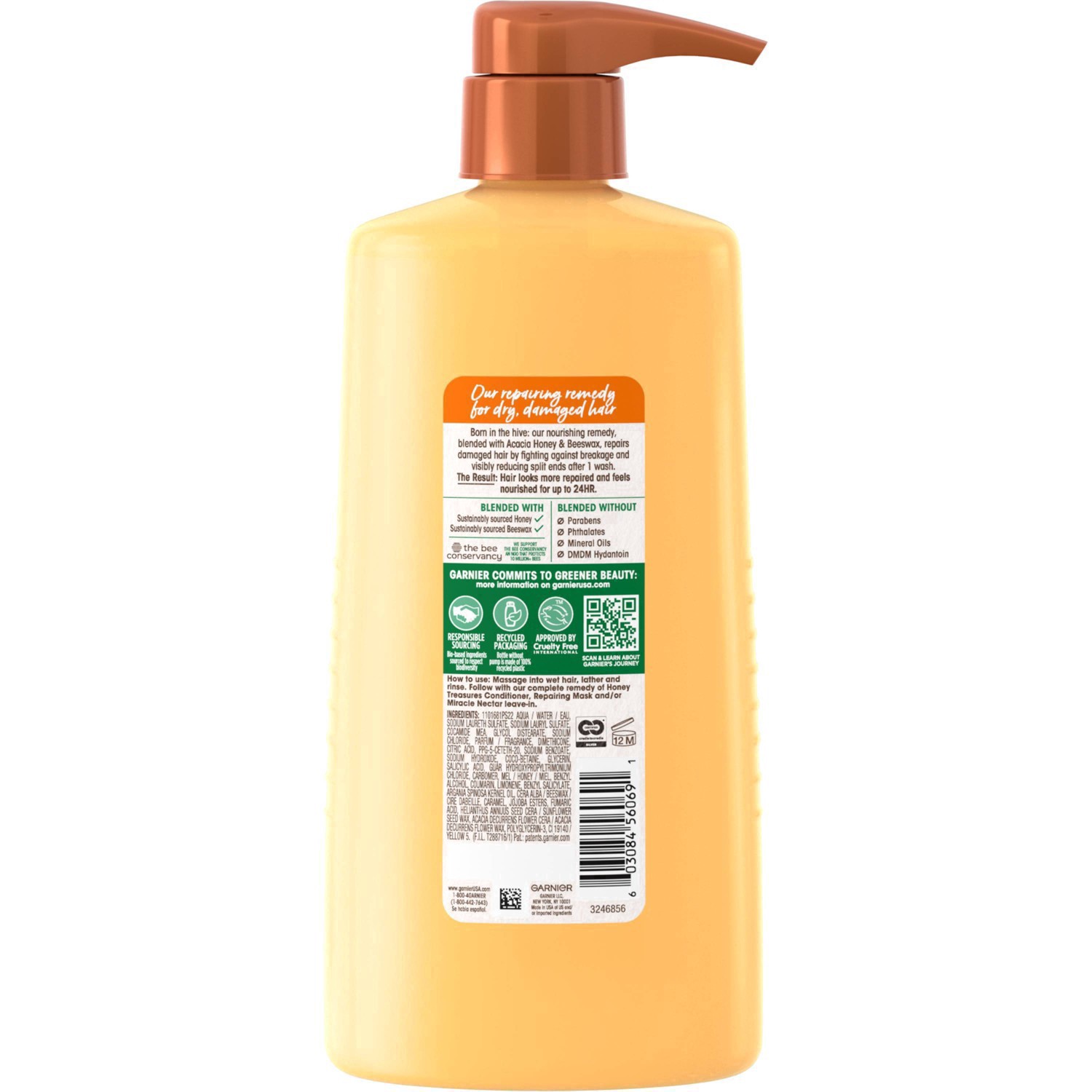 slide 19 of 31, Garnier Whole Blends Repairing Shampoo Honey Treasures, For Damaged Hair, 28 oz