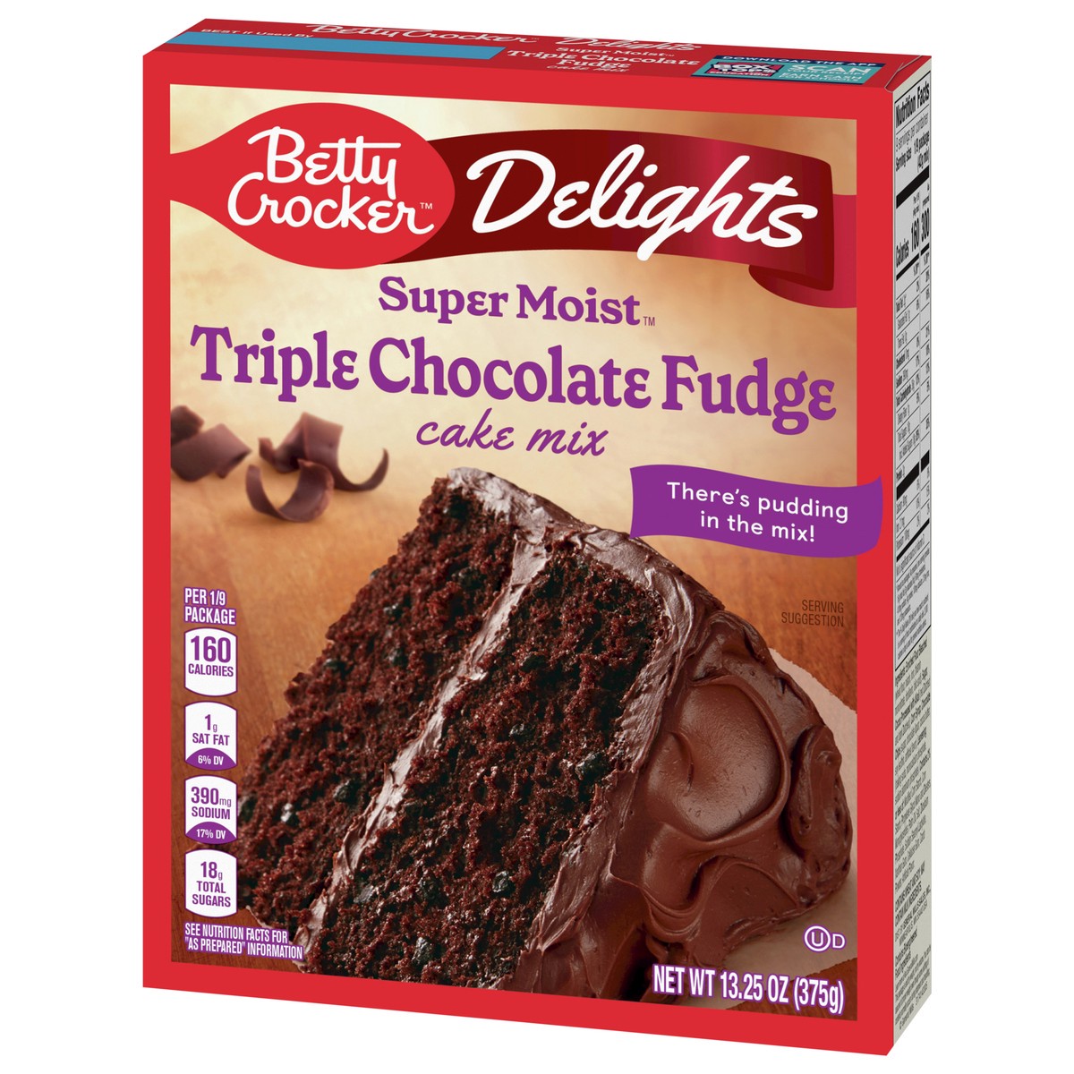 slide 12 of 13, Betty Crocker Delights Super Moist Triple Chocolate Fudge Cake Mix, Holiday Baking, 13.25 oz, 13.25 oz