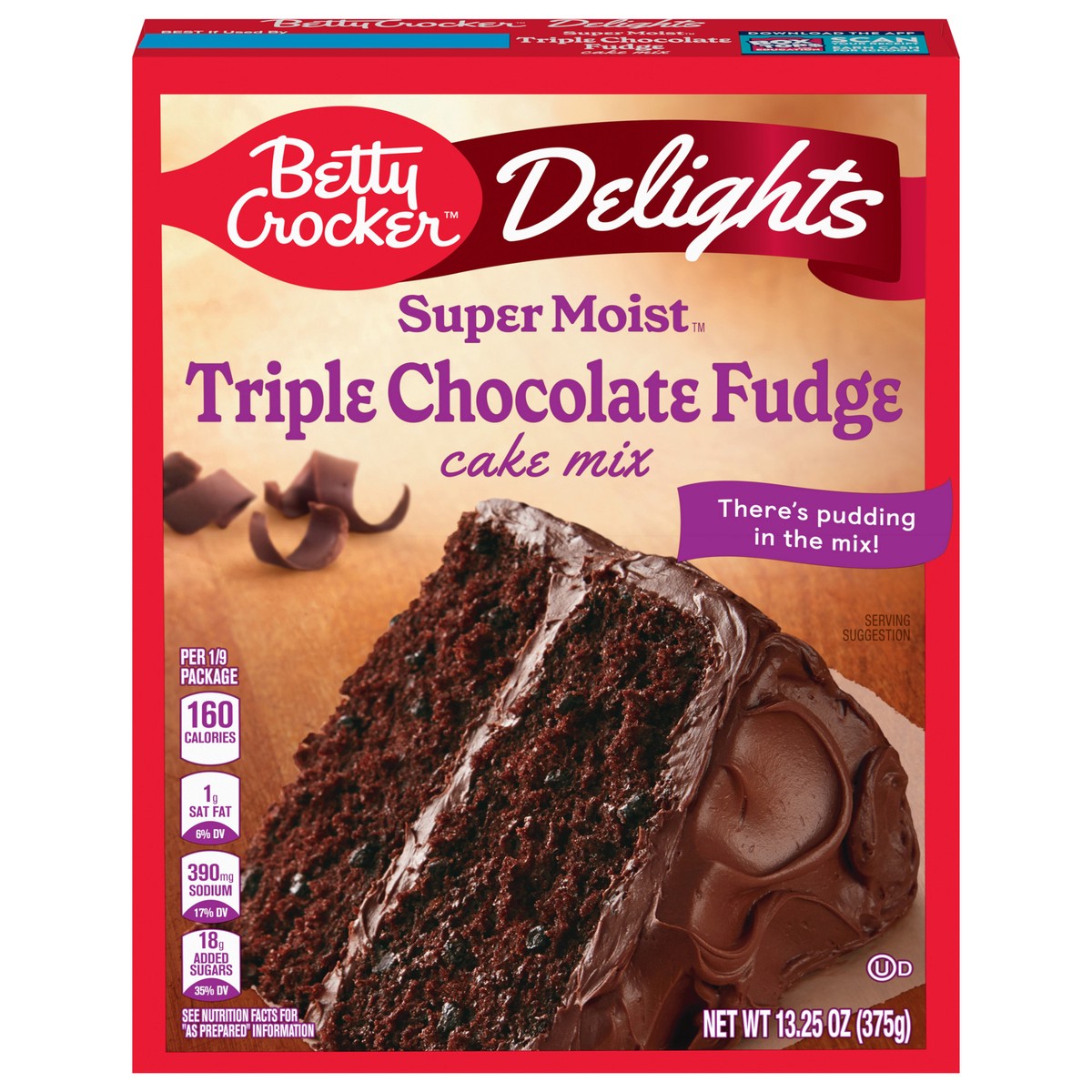 slide 1 of 13, Betty Crocker Delights Super Moist Triple Chocolate Fudge Cake Mix, Holiday Baking, 13.25 oz, 13.25 oz