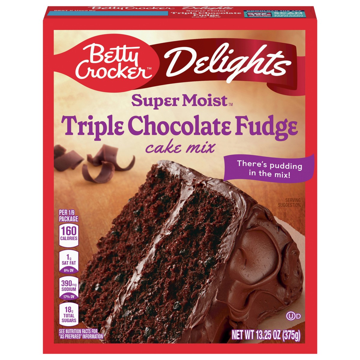 slide 2 of 13, Betty Crocker Delights Super Moist Triple Chocolate Fudge Cake Mix, Holiday Baking, 13.25 oz, 13.25 oz