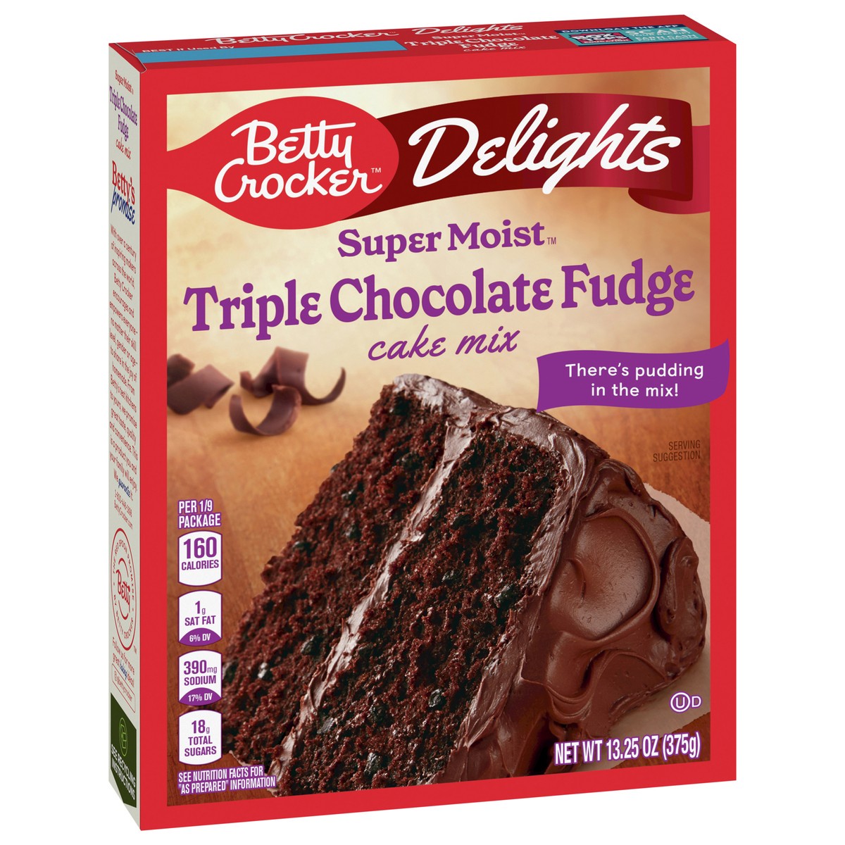 slide 13 of 13, Betty Crocker Delights Super Moist Triple Chocolate Fudge Cake Mix, Holiday Baking, 13.25 oz, 13.25 oz