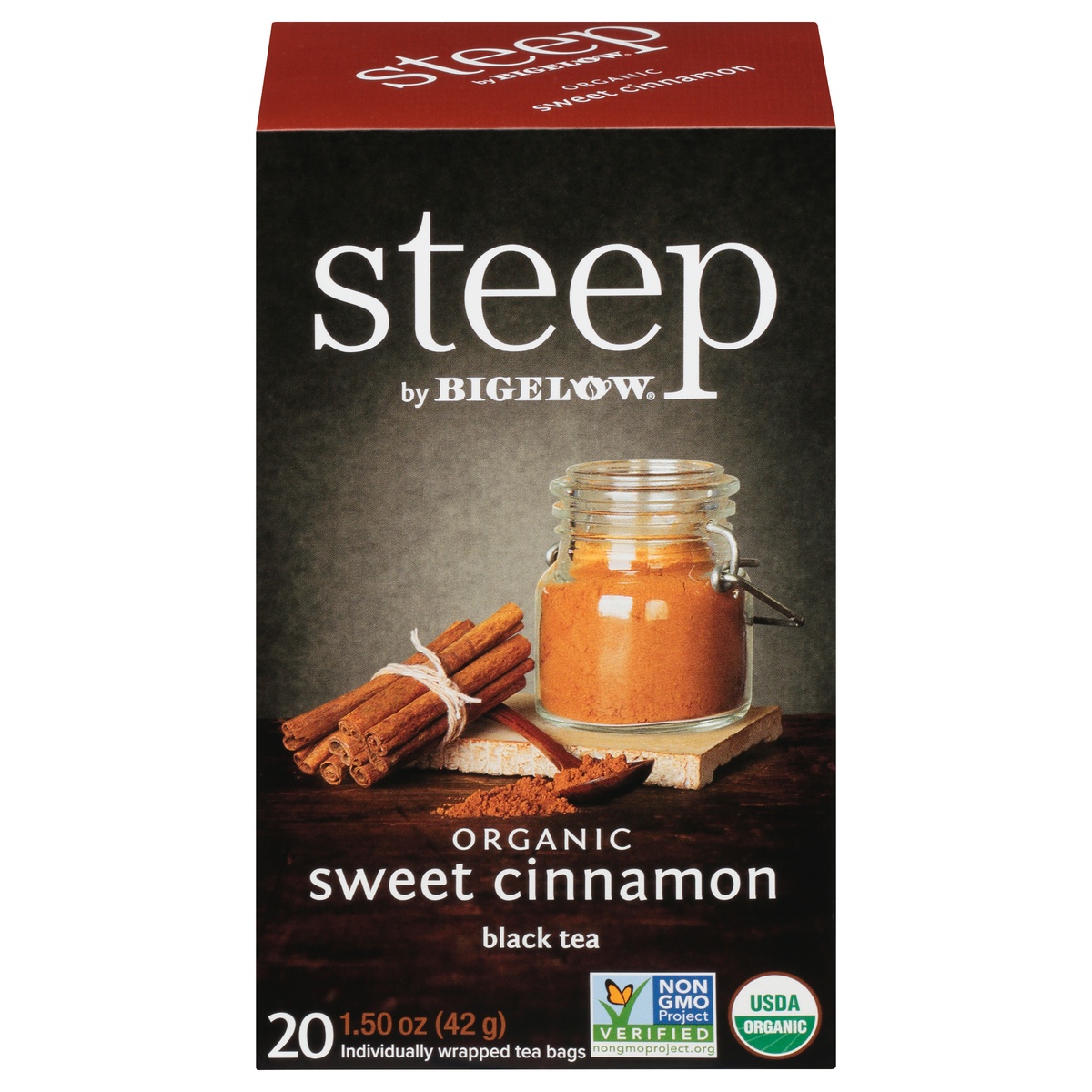 slide 1 of 9, Bigelow Black Tea, Organic, Sweet Cinnamon, Tea Bags, 20 ct