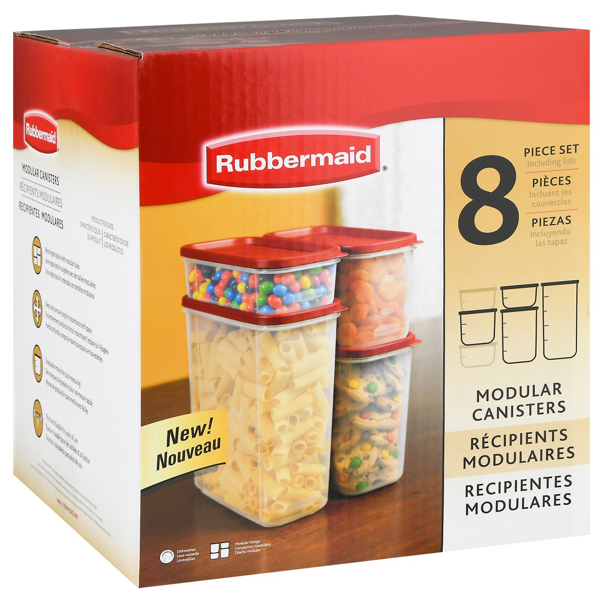 slide 2 of 9, Rubbermaid 8 Piece Modular Canisters 1 ea, 8 ct