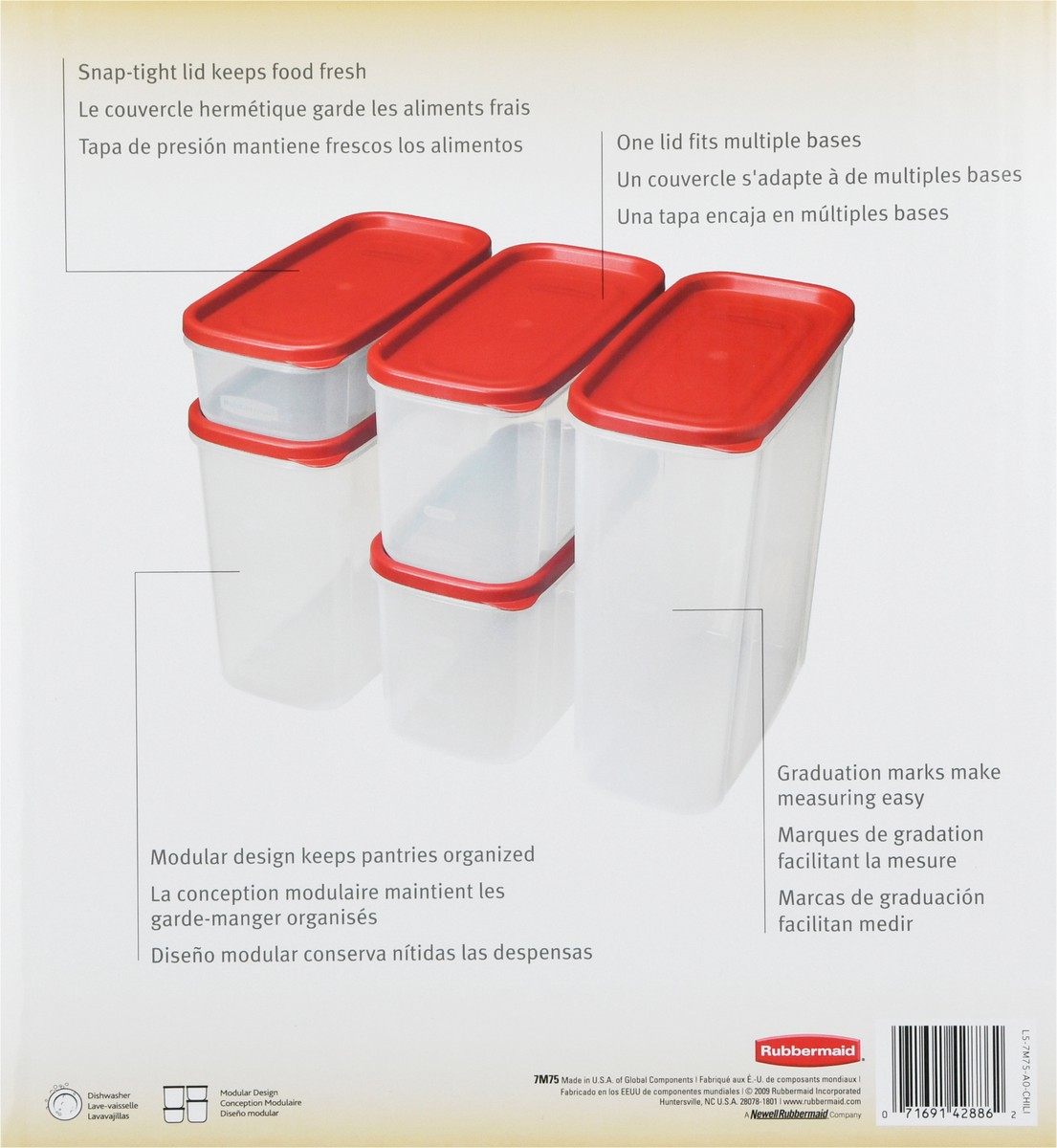 slide 5 of 9, Rubbermaid 8 Piece Modular Canisters 1 ea, 8 ct