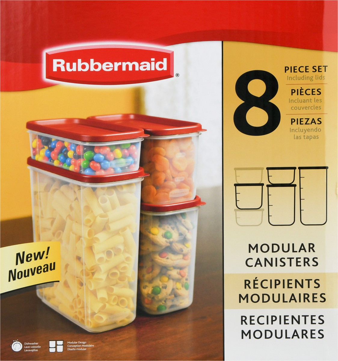 slide 6 of 9, Rubbermaid 8 Piece Modular Canisters 1 ea, 8 ct