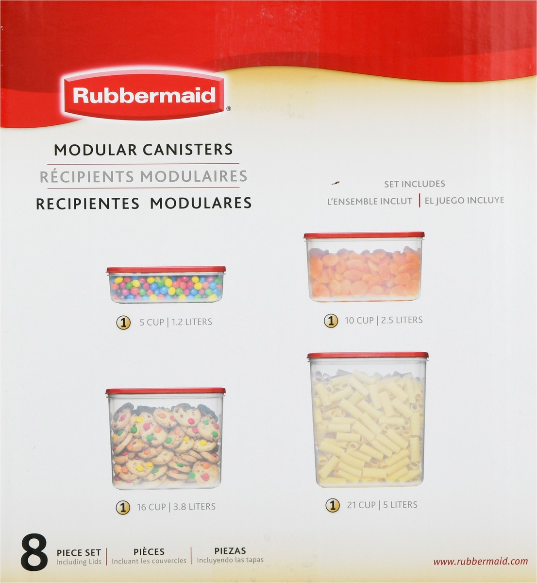 slide 8 of 9, Rubbermaid 8 Piece Modular Canisters 1 ea, 8 ct