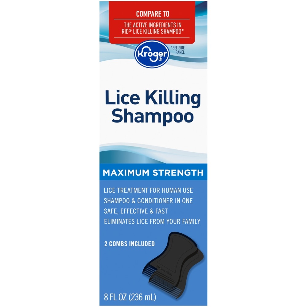 slide 1 of 1, Kroger Maximum Strength Lice Killing Shampoo, 8 fl oz