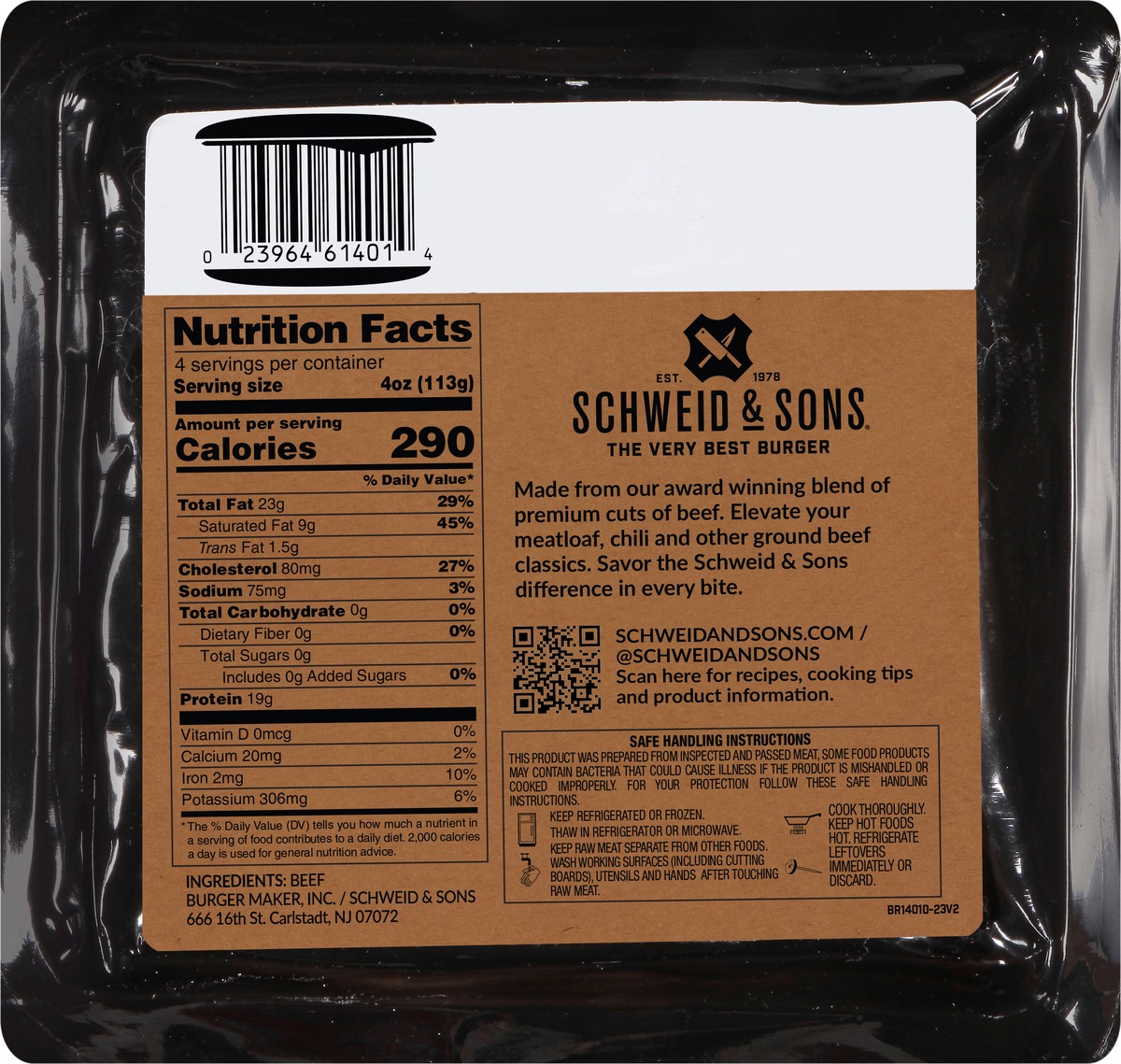 slide 2 of 14, Schweid & Sons Butcher's Blend Ground Beef 1lb Brick, 16 oz