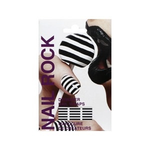 slide 1 of 1, Nail Rock Designer Nail Wraps Black And White Stripes, 16 ct