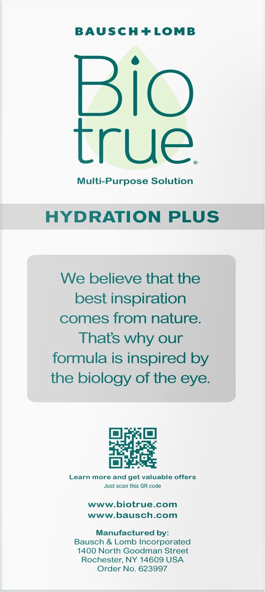 slide 5 of 7, Biotrue 10oz Biotrue Hydration Plus MPS + LC, 1 ct