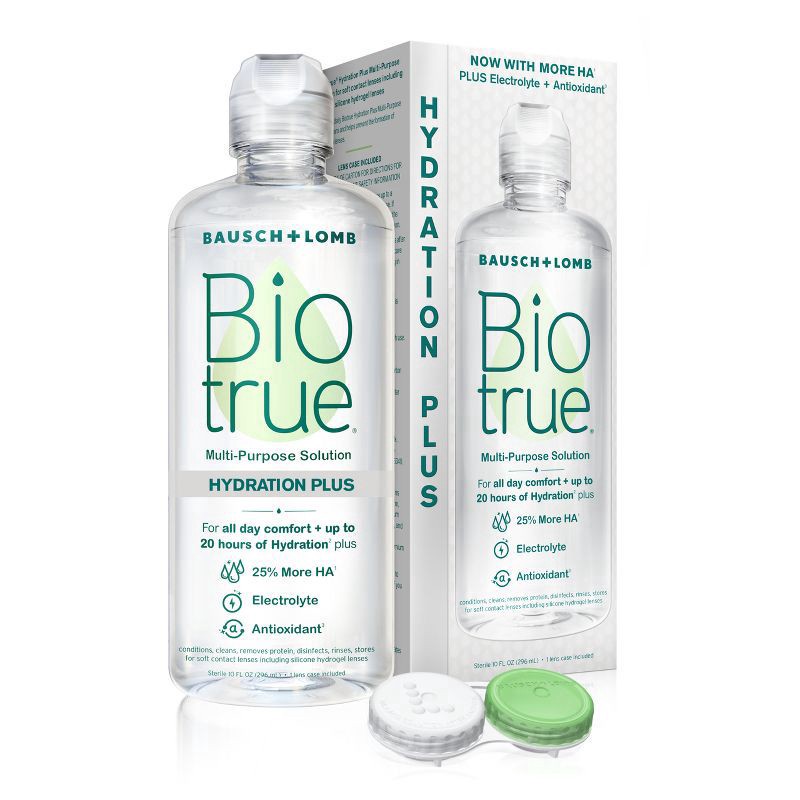 slide 1 of 7, Biotrue 10oz Biotrue Hydration Plus MPS + LC, 1 ct