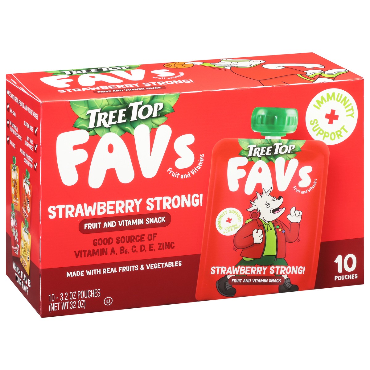 slide 6 of 14, Tree Top Strawberry Strong Fruit & Veggie Blend 10 - 3.2 oz Pouches, 10 ct