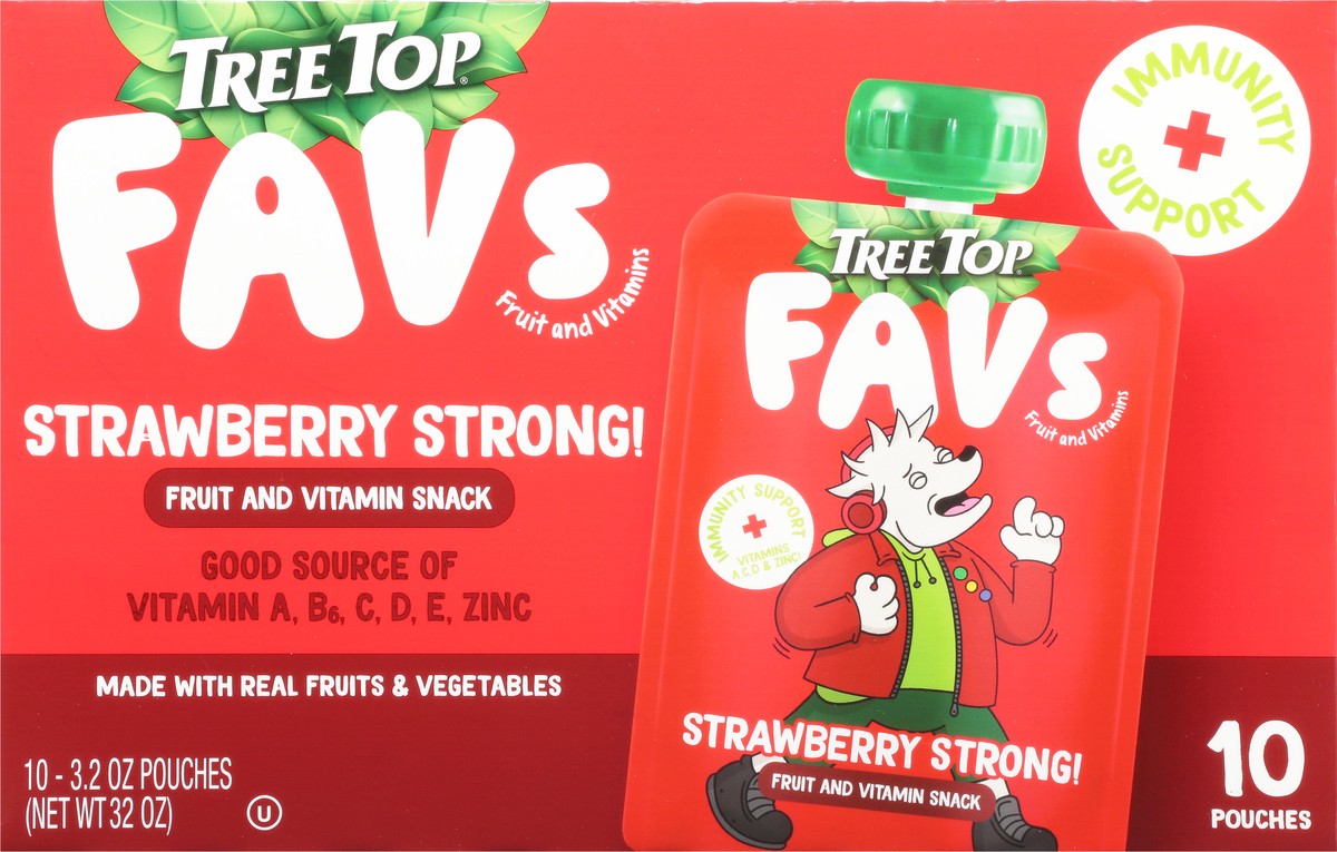 slide 11 of 14, Tree Top Strawberry Strong Fruit & Veggie Blend 10 - 3.2 oz Pouches, 10 ct