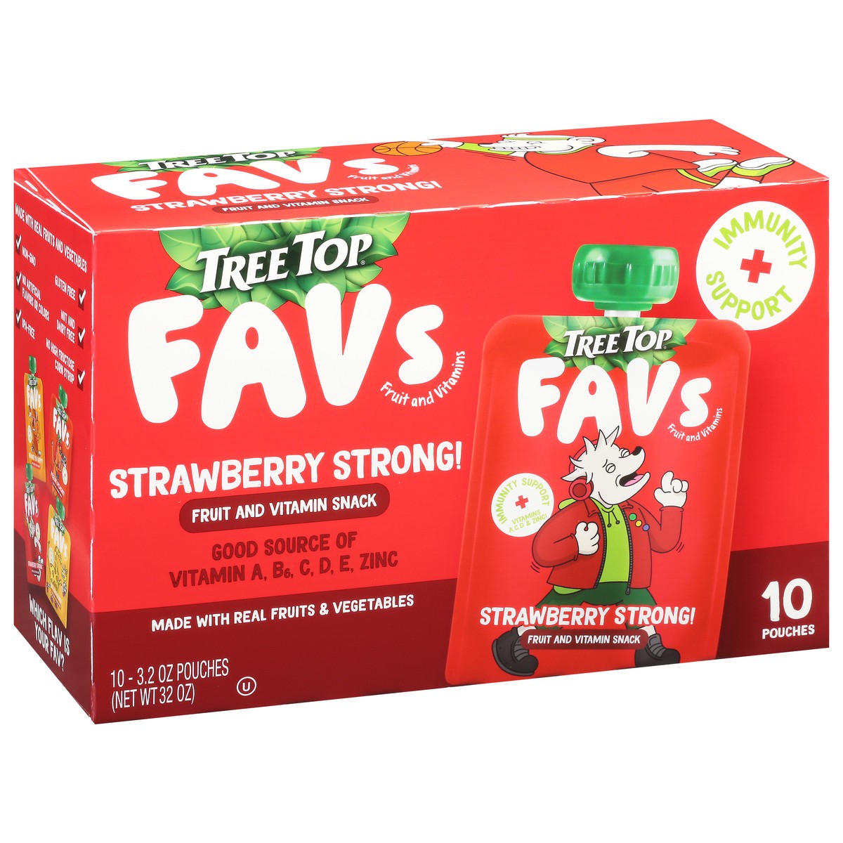 slide 14 of 14, Tree Top Strawberry Strong Fruit & Veggie Blend 10 - 3.2 oz Pouches, 10 ct