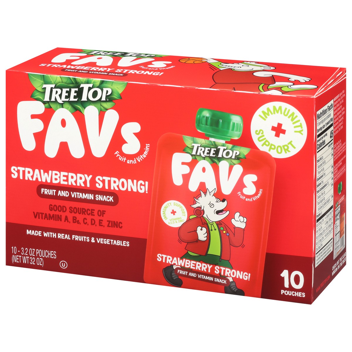 slide 10 of 14, Tree Top Strawberry Strong Fruit & Veggie Blend 10 - 3.2 oz Pouches, 10 ct