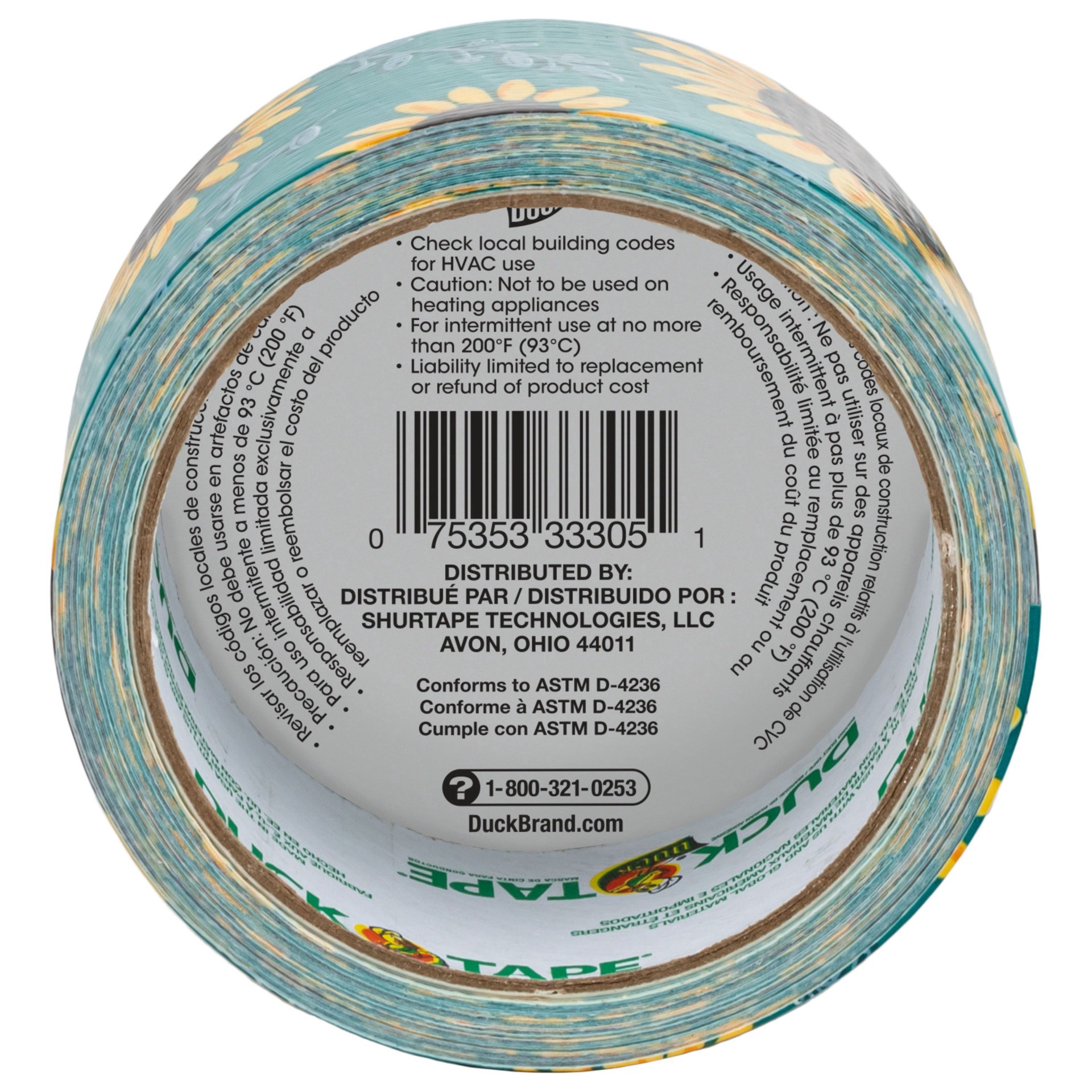 slide 3 of 6, Duck Brand Sunflower Duct Tape, 1.88 in x 10 yd