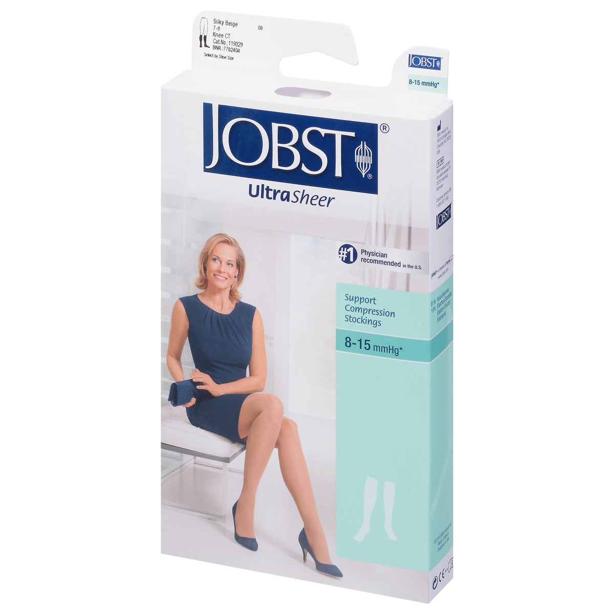 slide 4 of 9, Jobst UltraSheer Silky Beige 8-15 mmHg Support Compression Stockings 1 ea, 1 ct