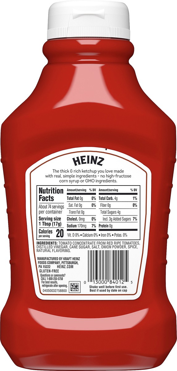 slide 7 of 9, Heinz Simply Tomato Ketchup with No Artificial Sweeteners, 44 oz Bottle, 44 oz