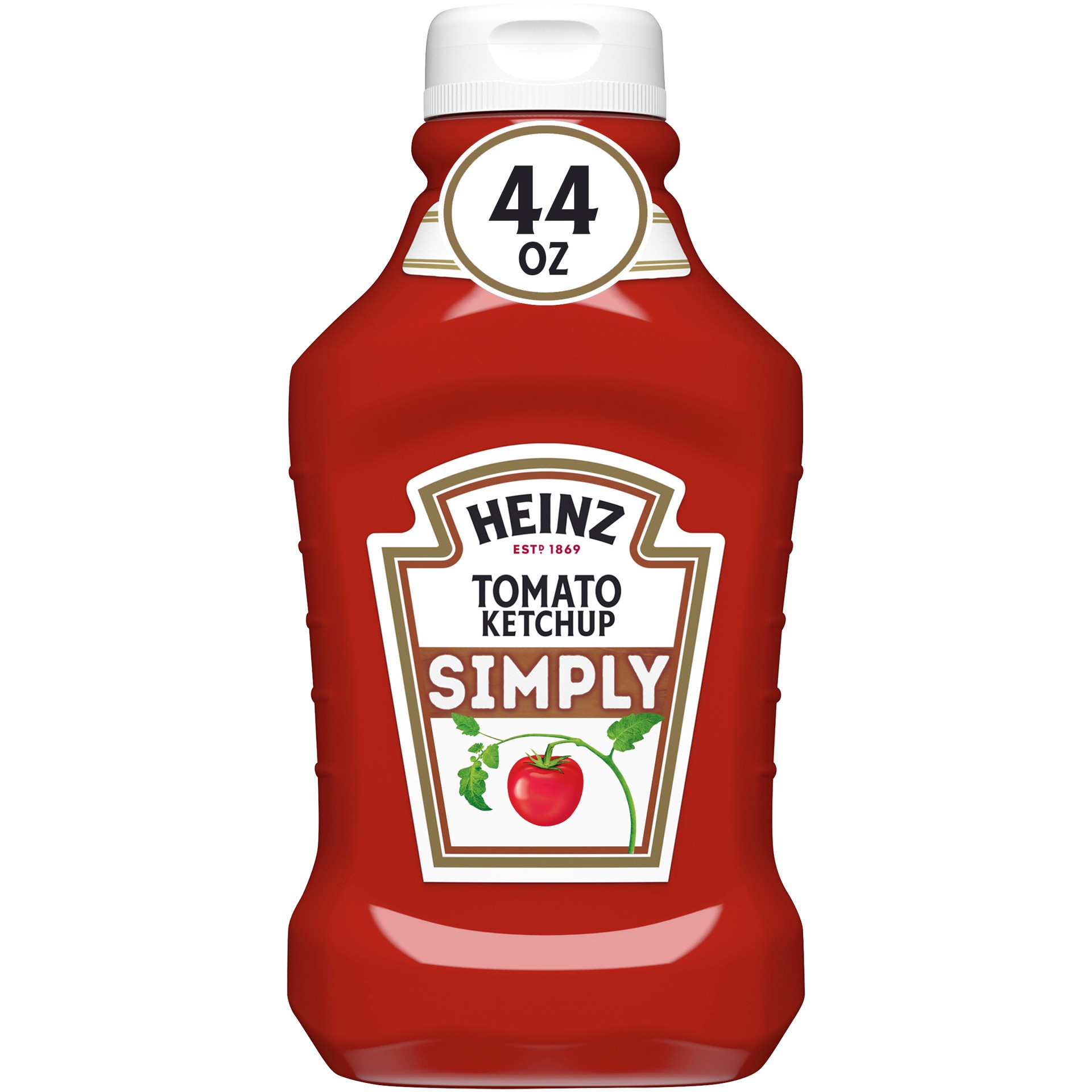 slide 1 of 9, Heinz Simply Tomato Ketchup with No Artificial Sweeteners, 44 oz Bottle, 44 oz