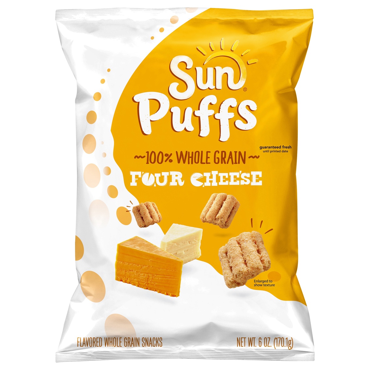 slide 1 of 4, SunChips Sun Puffs Whole Grain Snacks Four Cheese, 6 oz