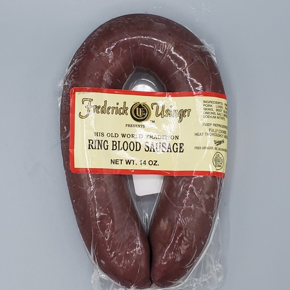 slide 1 of 1, Usinger Ring Blood Sausage, 14 oz