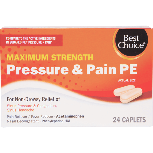 slide 1 of 1, Best Choice Maximum Strength Pressure & Pain PE, 24 ct