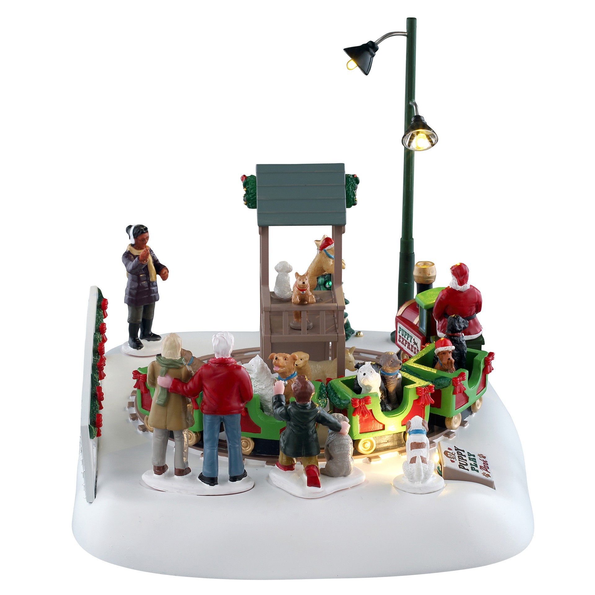 slide 2 of 5, Lemax Puppy Play Park, 6.1 in x 9.25 in x 7.01 in