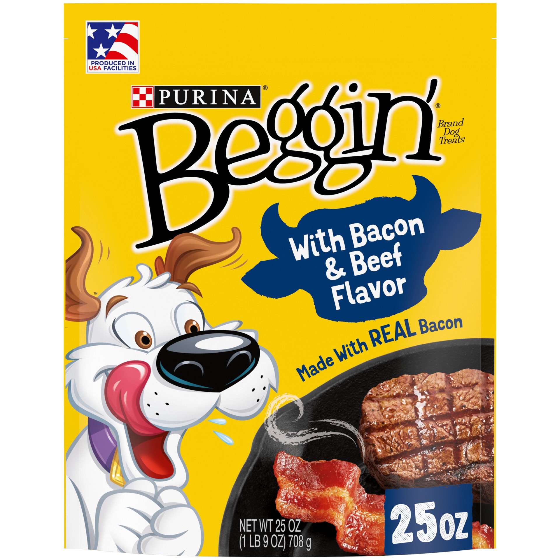 slide 1 of 8, Beggin' Purina Beggin' Strips With Real Meat Dog Treats With Bacon and Beef Flavors, 25 oz