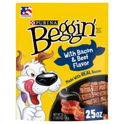 Beggin' Purina Beggin' Strips With Real Meat Dog Treats With Bacon and Beef Flavors - 25 oz. Pouch