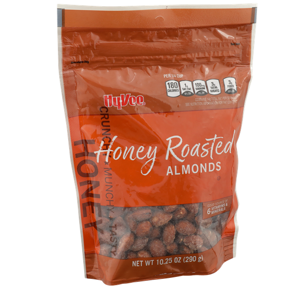 slide 1 of 1, Hy-vee Honey Roasted Almonds, 10.25 oz