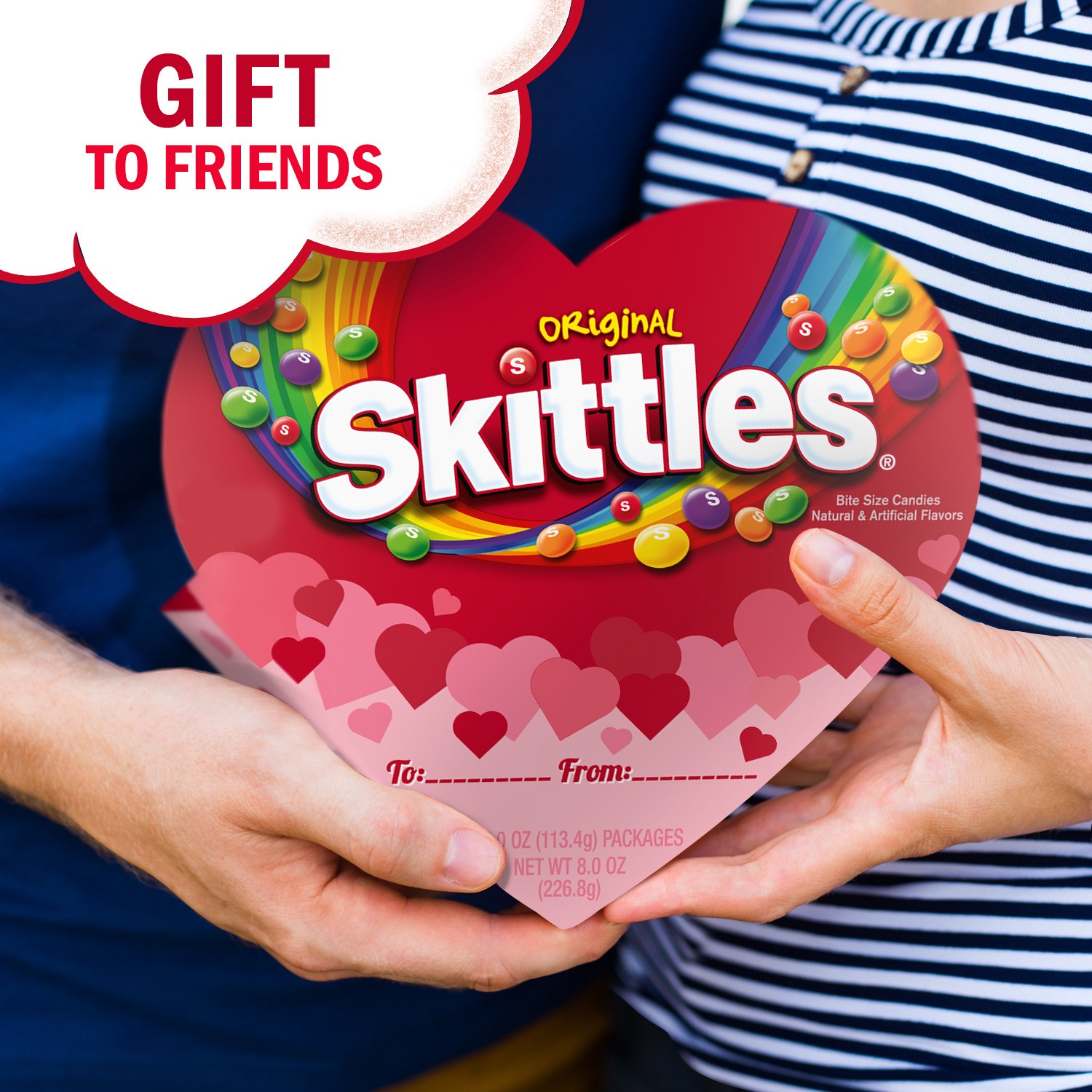 slide 6 of 8, SKITTLES Original Valentines Day Chewy Candy, Heart-Shaped Gift Box, 4 oz/2 ct, 8 oz