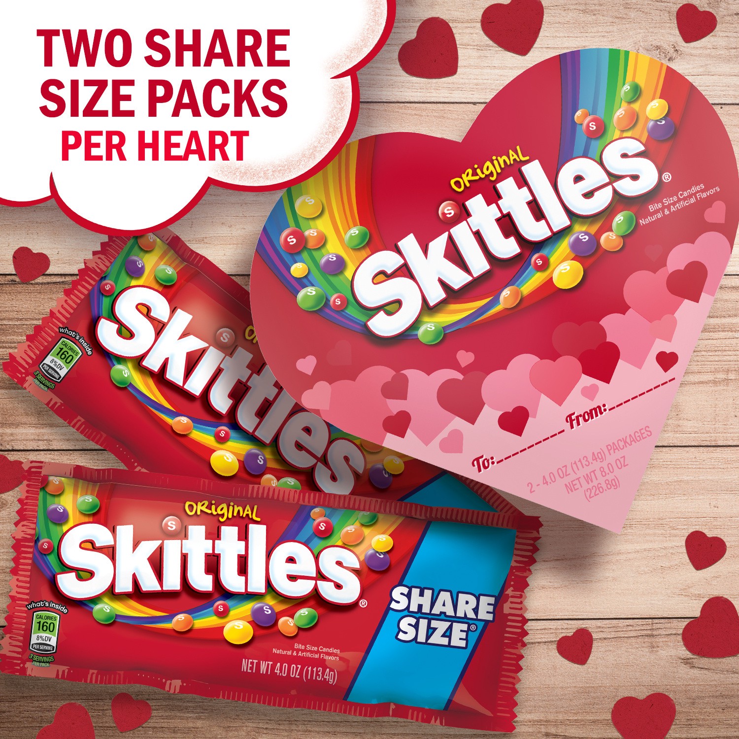 slide 5 of 8, SKITTLES Original Valentines Day Chewy Candy, Heart-Shaped Gift Box, 4 oz/2 ct, 8 oz