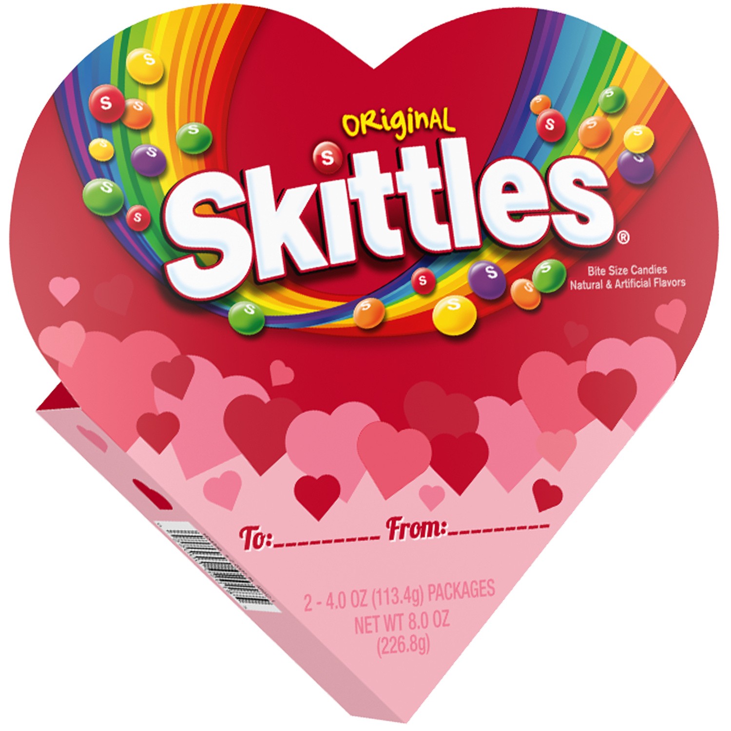 slide 1 of 8, SKITTLES Original Valentines Day Chewy Candy, Heart-Shaped Gift Box, 4 oz/2 ct, 8 oz