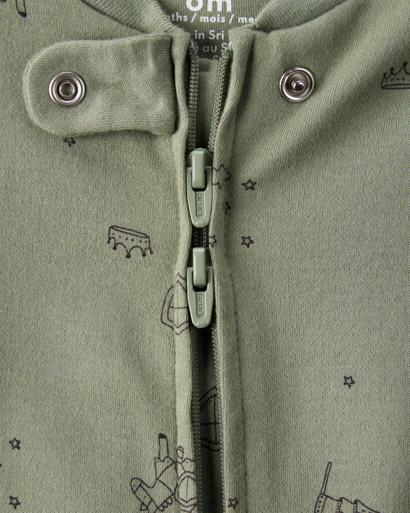 slide 3 of 3, Carter's Carters Baby Boy Dragon Print 100% Cotton Long-Sleeve Sleep & Play - Green Green NB, 1 ct