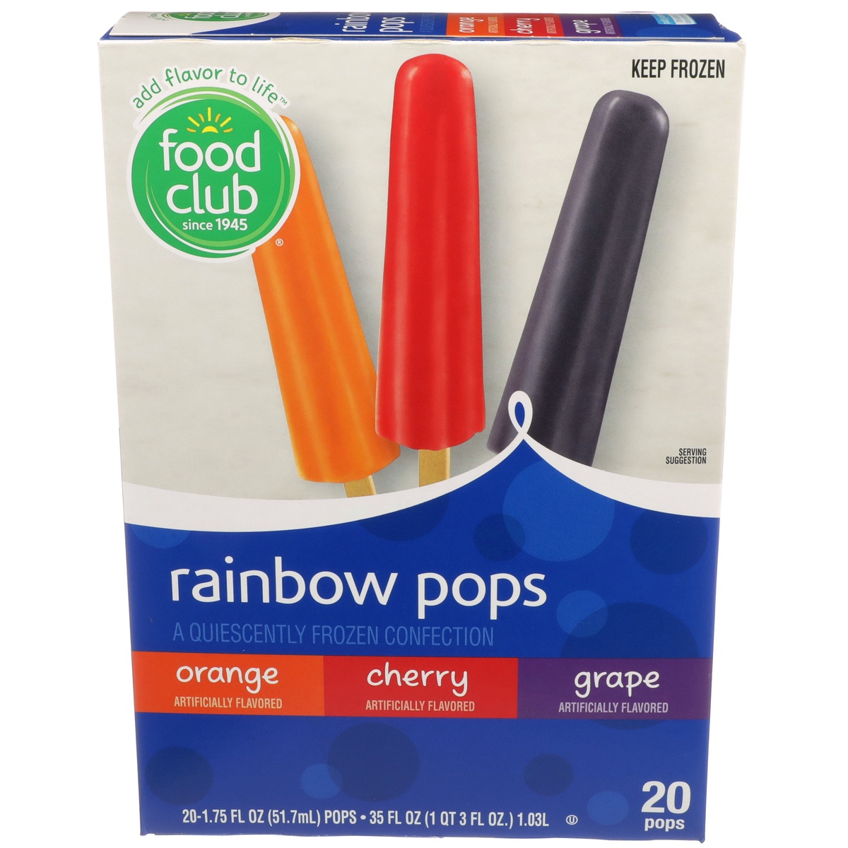 slide 1 of 9, Food Club Rainbow Pops Variety, 20 ct