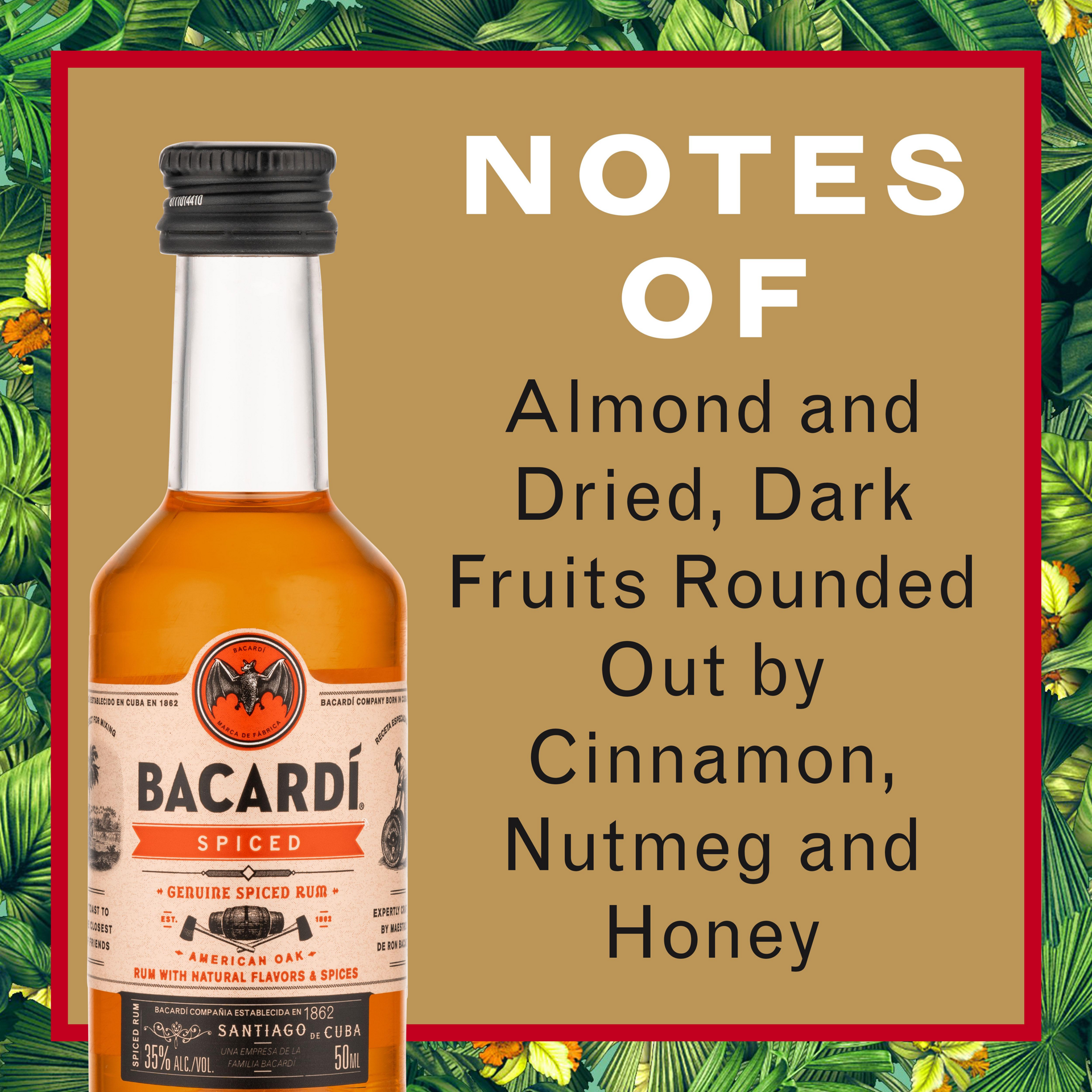 slide 4 of 5, Bacardí Bacardi Spiced Rum, Gluten Free 35% 5Cl/50Ml, 50 ml