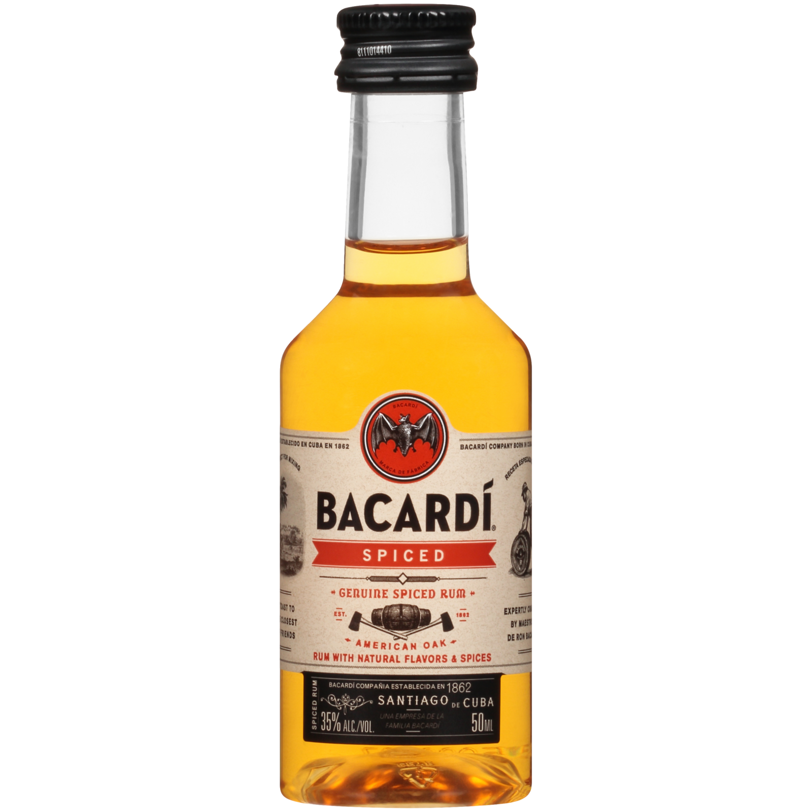 slide 2 of 5, Bacardí Bacardi Spiced Rum, Gluten Free 35% 5Cl/50Ml, 50 ml