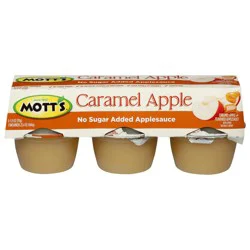 Mott's No Sugar Added Caramel Apple Applesauce, 3.9 oz cups, 6 count