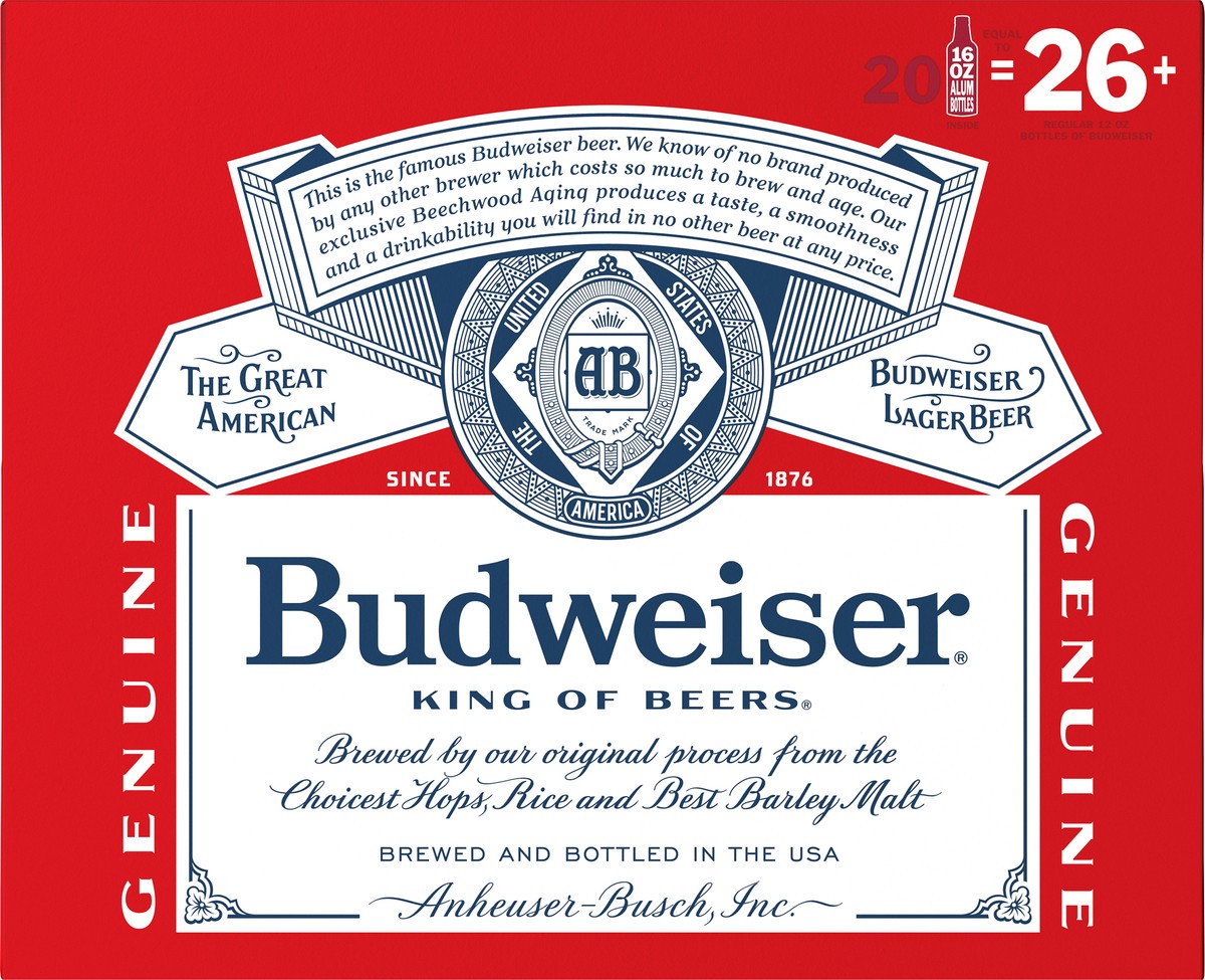 slide 1 of 5, Budweiser Beer 20 ea, 20 ct; 16 oz