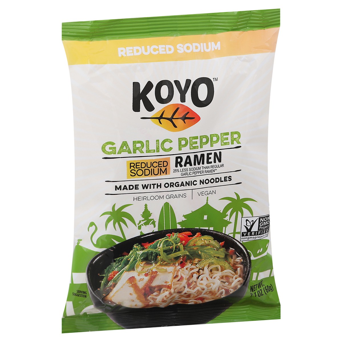 slide 14 of 14, Koyo Ramen Reduced Sodium Garlic Pepper Noodles 2.1 oz, 2.1 oz