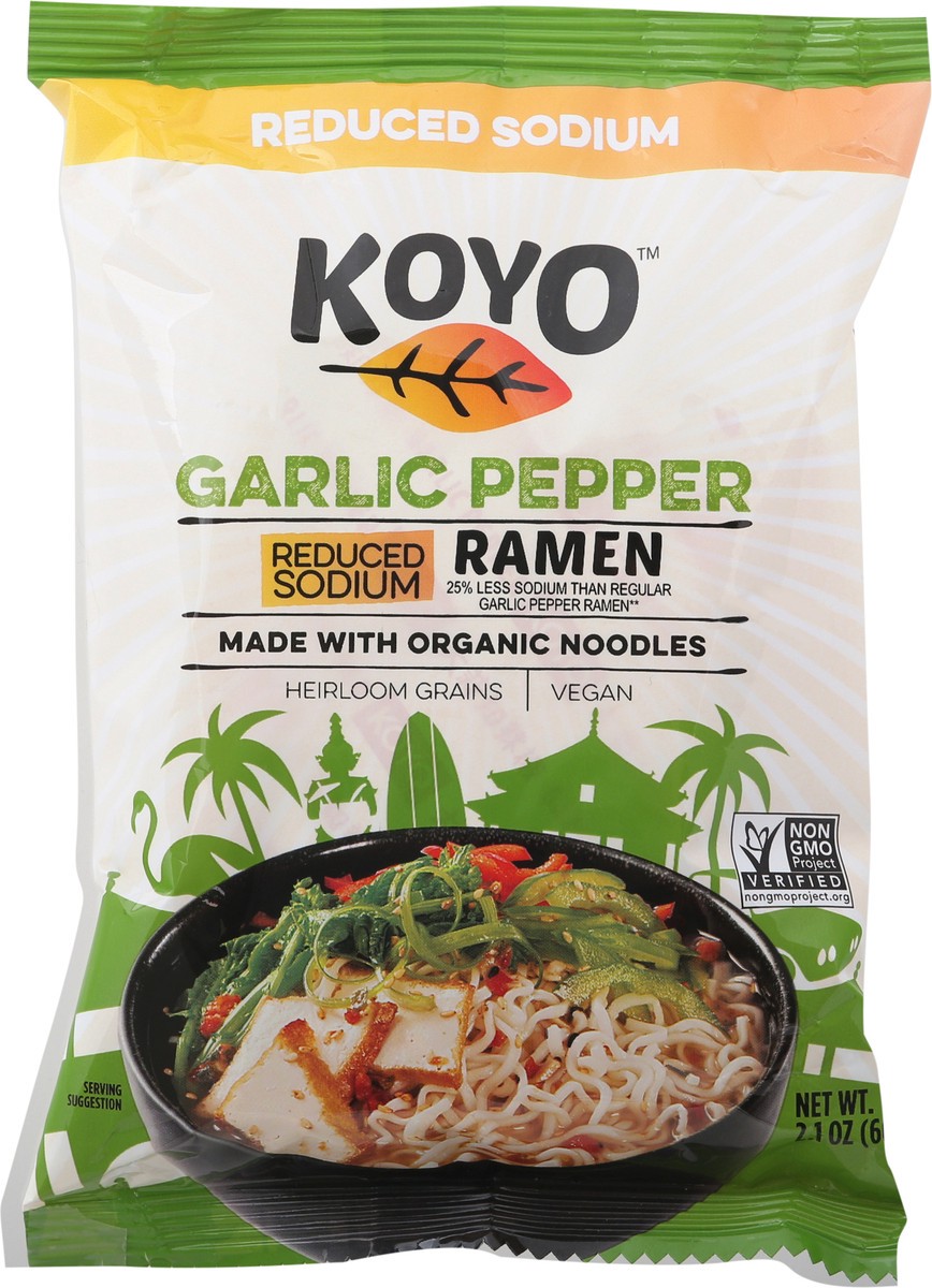 slide 6 of 14, Koyo Ramen Reduced Sodium Garlic Pepper Noodles 2.1 oz, 2.1 oz