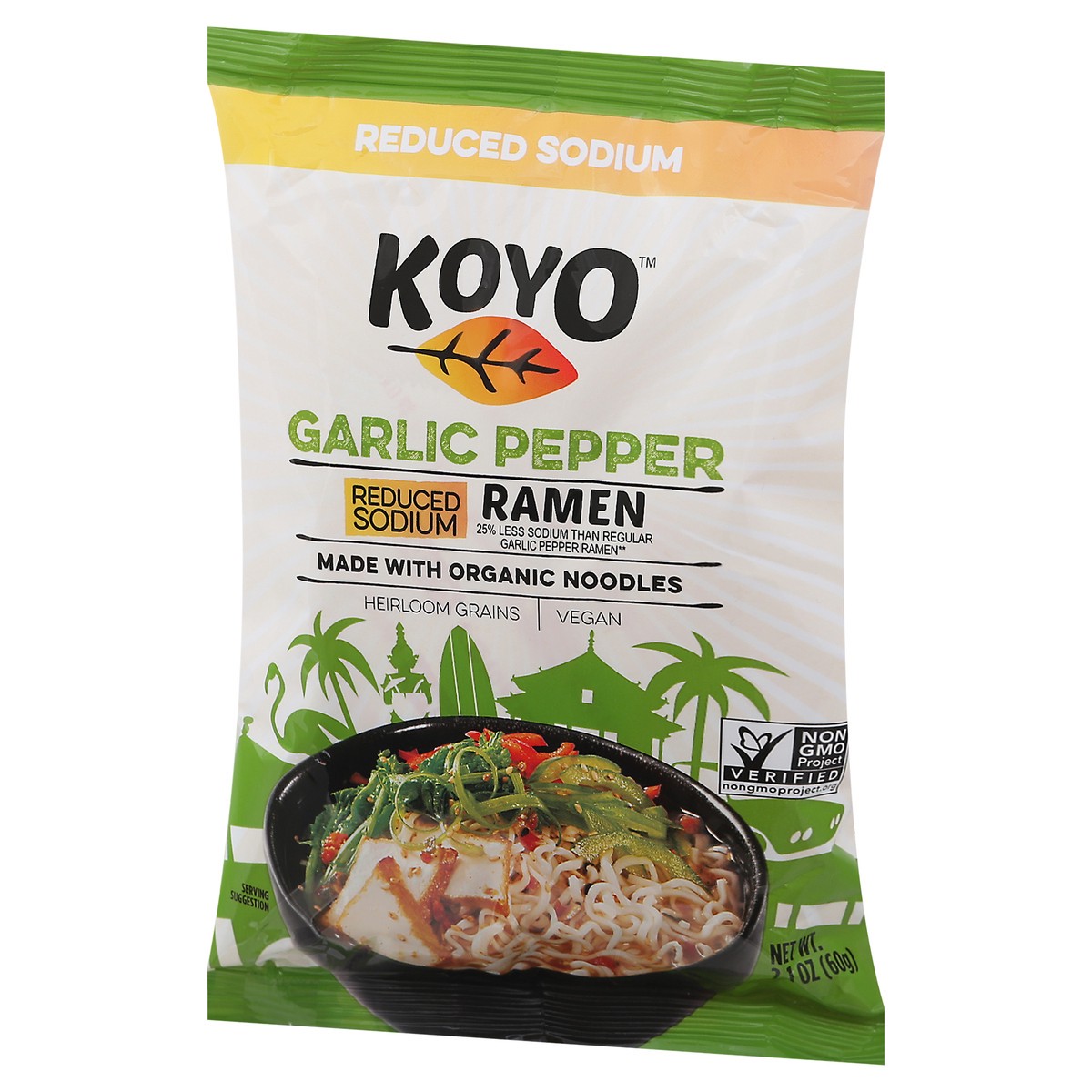 slide 4 of 14, Koyo Ramen Reduced Sodium Garlic Pepper Noodles 2.1 oz, 2.1 oz