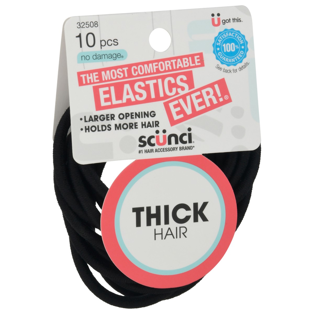 slide 5 of 9, scünci Thick No Damage Hair Elastics 10 ea, 10 ct