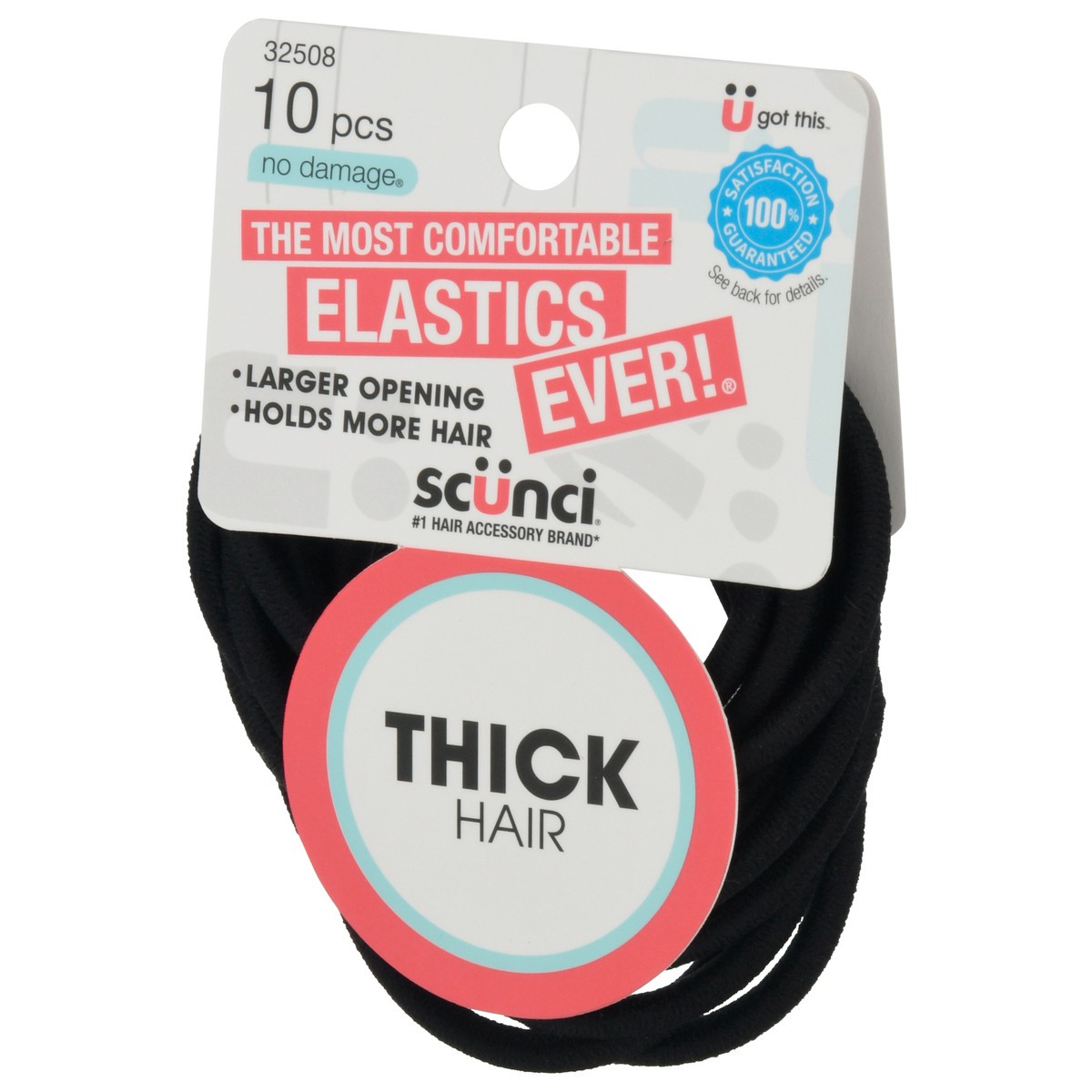 slide 8 of 9, scünci Thick No Damage Hair Elastics 10 ea, 10 ct