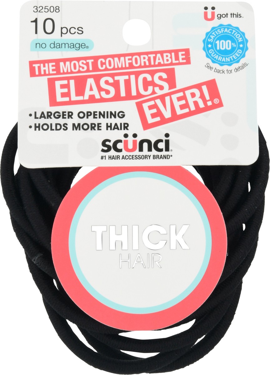 slide 4 of 9, scünci Thick No Damage Hair Elastics 10 ea, 10 ct