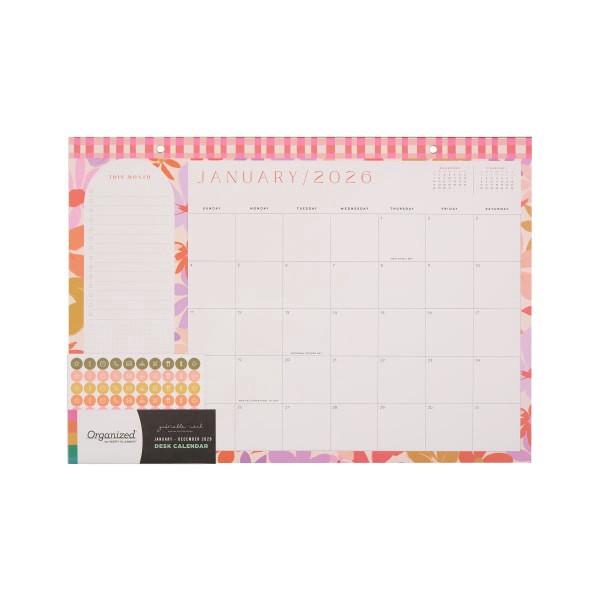 slide 7 of 10, 2026 Happy Planner 12-Month Desk Calendar, 12"" x 17"", Sunlit Floral, January To December, CD00203002, 1 ct