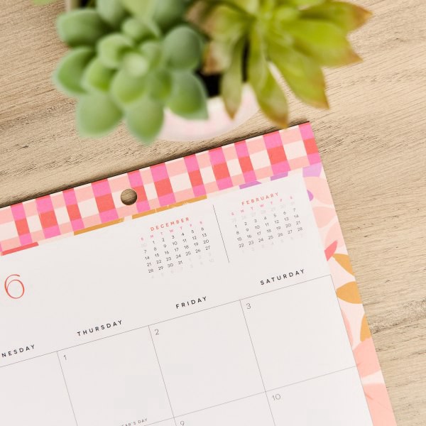 slide 5 of 10, 2026 Happy Planner 12-Month Desk Calendar, 12"" x 17"", Sunlit Floral, January To December, CD00203002, 1 ct