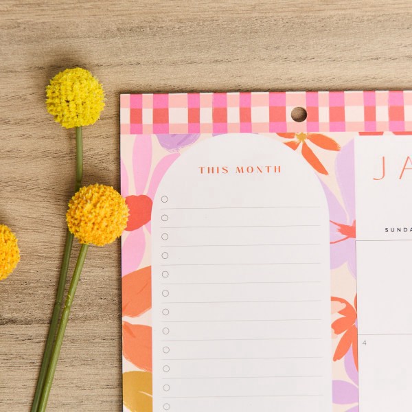 slide 10 of 10, 2026 Happy Planner 12-Month Desk Calendar, 12"" x 17"", Sunlit Floral, January To December, CD00203002, 1 ct
