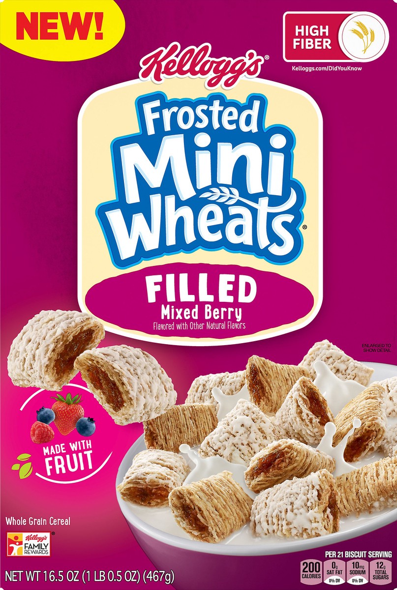 slide 4 of 7, Frosted Mini-Wheats Filled Mixed Berry Cereal 16.5 oz, 16.5 oz