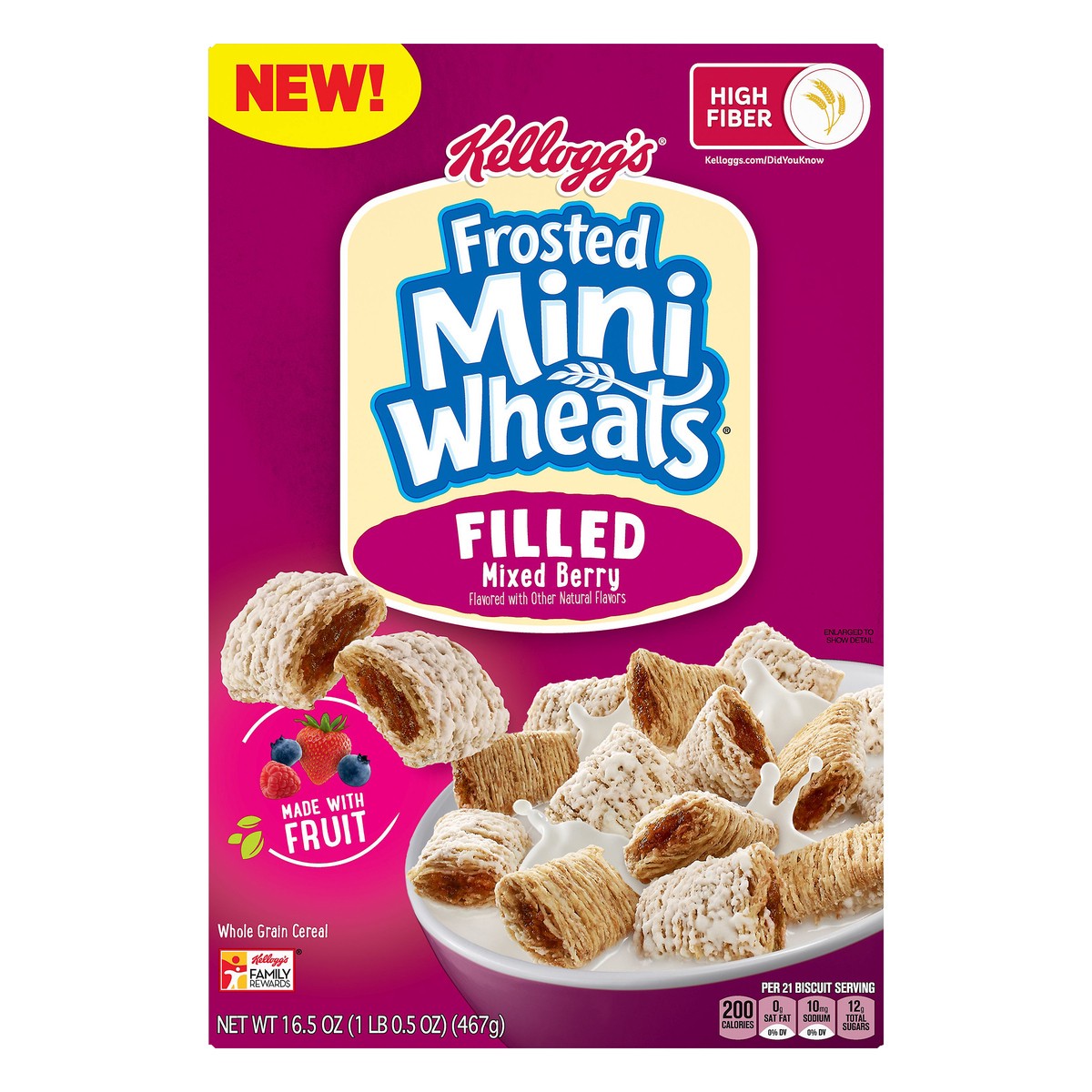 slide 1 of 7, Frosted Mini-Wheats Filled Mixed Berry Cereal 16.5 oz, 16.5 oz